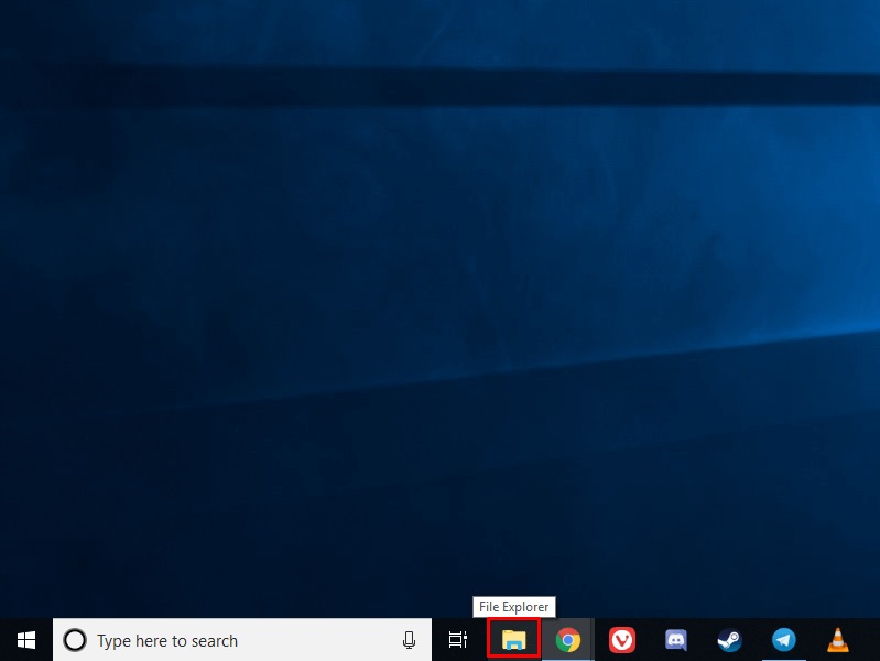 Accessing File Explorer from the taskbar